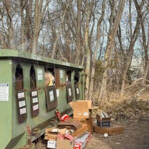 Boxes outside of bin